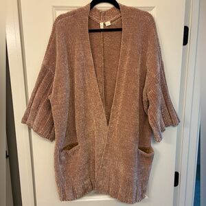 ANTHROPOLOGIE MOTH Chenille Cardigan Mauve Women’s Size Medium
